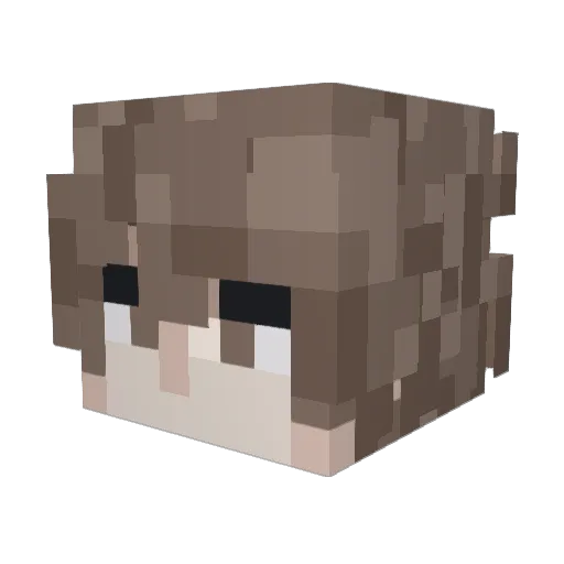 commentory Minecraft avatar head, 3D render