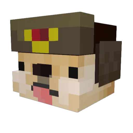 commod Minecraft avatar head, 3D render