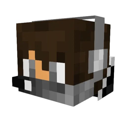 comntry Minecraft avatar head, 3D render