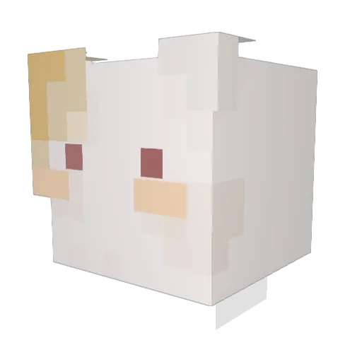 como__ Minecraft avatar head, 3D render