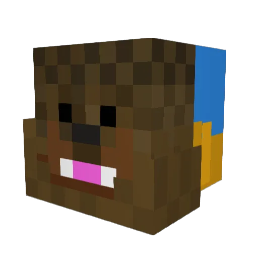 con1beard Minecraft avatar head, 3D render