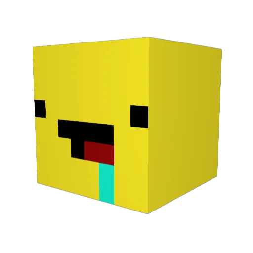 concerious Minecraft avatar head, 3D render