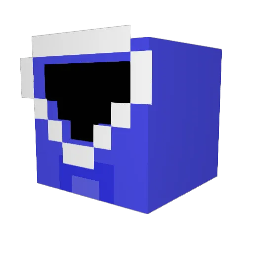 concludess Minecraft avatar head, 3D render
