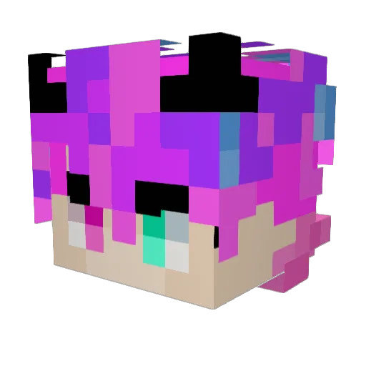 confettiest Minecraft avatar head, 3D render
