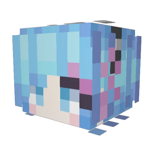 confuciouz Minecraft avatar head, 3D render