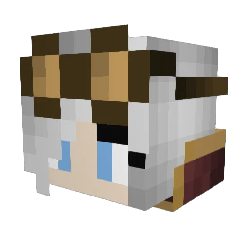 confused_base Minecraft avatar head, 3D render
