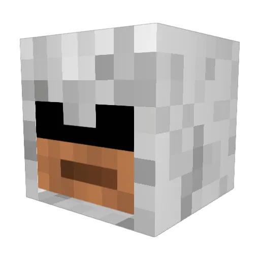 confuser Minecraft avatar head, 3D render