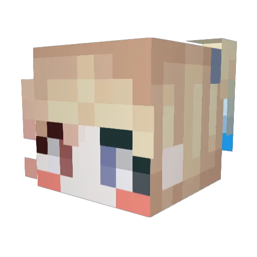 cong_kong Minecraft avatar head, 3D render