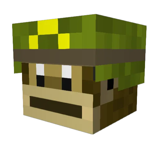 conkermen Minecraft avatar head, 3D render