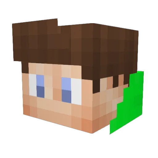 conpon Minecraft avatar head, 3D render