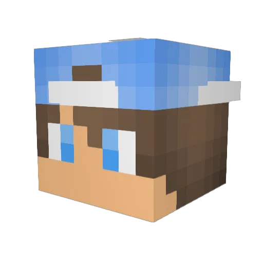 contaminated_PVP Minecraft avatar head, 3D render
