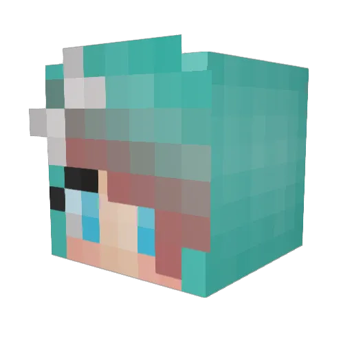 converse222 Minecraft avatar head, 3D render