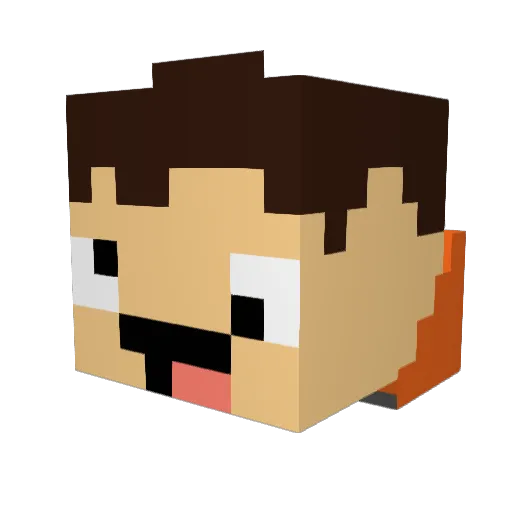 convincedme Minecraft avatar head, 3D render