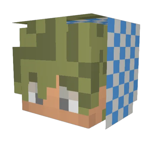 coocki Minecraft avatar head, 3D render