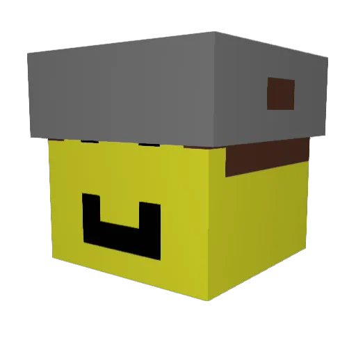 coocodyl Minecraft avatar head, 3D render