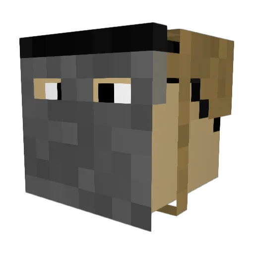 cookgod Minecraft avatar head, 3D render
