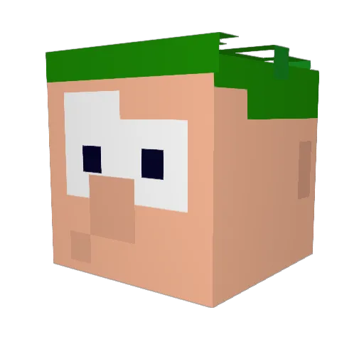 cookiedog_ Minecraft avatar head, 3D render