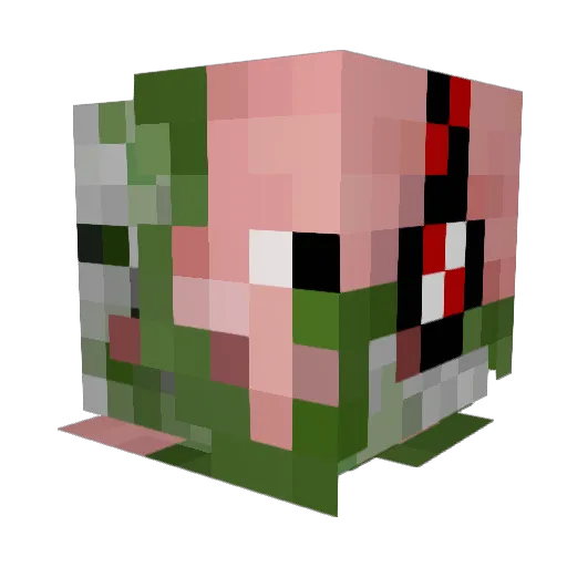 cool_pigman Minecraft avatar head, 3D render