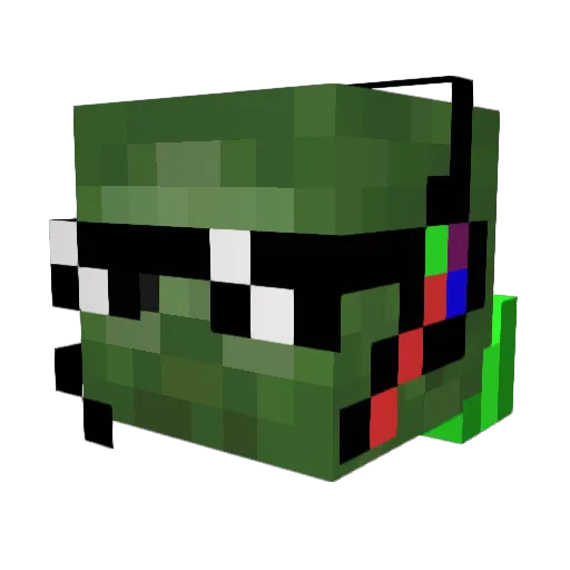 cool_zombies Minecraft avatar head, 3D render