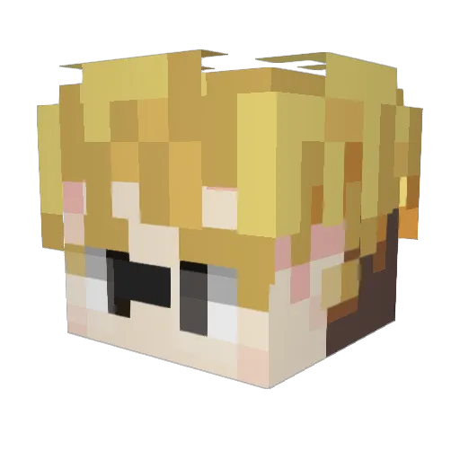 cooletrain Minecraft avatar head, 3D render