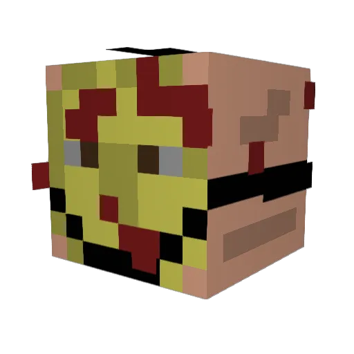 cooltroubleman Minecraft avatar head, 3D render
