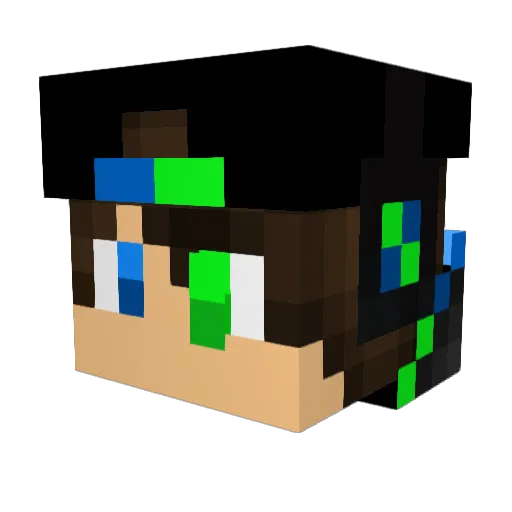 coolvagos Minecraft avatar head, 3D render