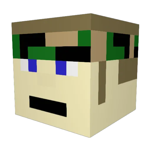 cooperpi Minecraft avatar head, 3D render