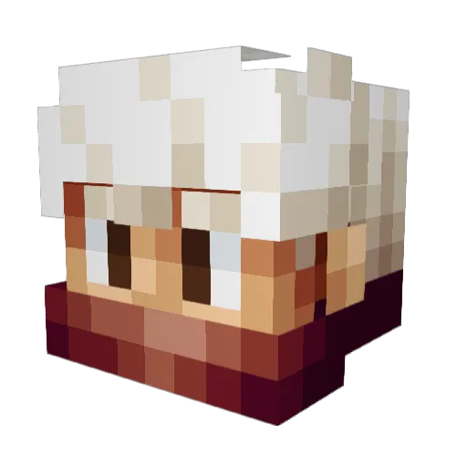 coppersparrow Minecraft avatar head, 3D render