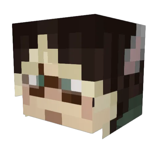 corncobble Minecraft avatar head, 3D render