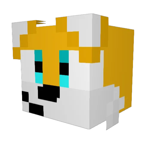 cornerem Minecraft avatar head, 3D render