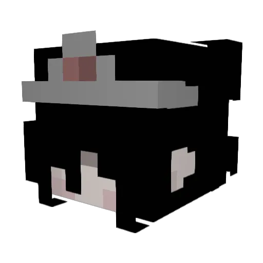 cornerpaintdface Minecraft avatar head, 3D render