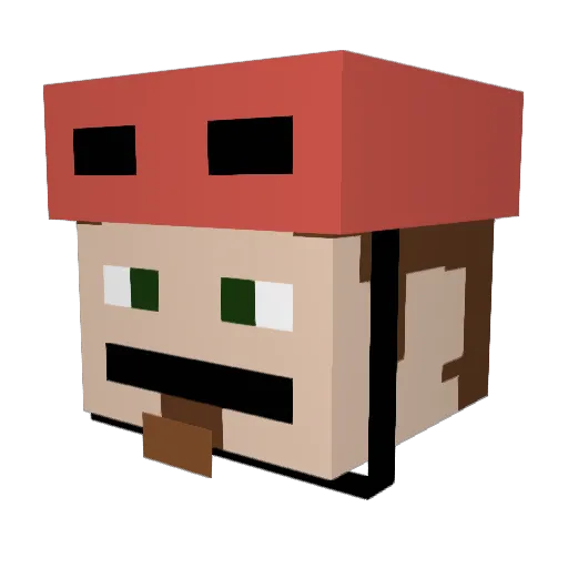 cornmannn Minecraft avatar head, 3D render