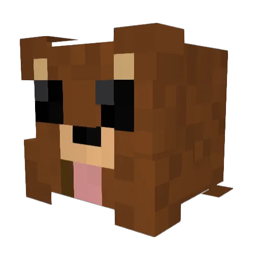 cornybear Minecraft avatar head, 3D render