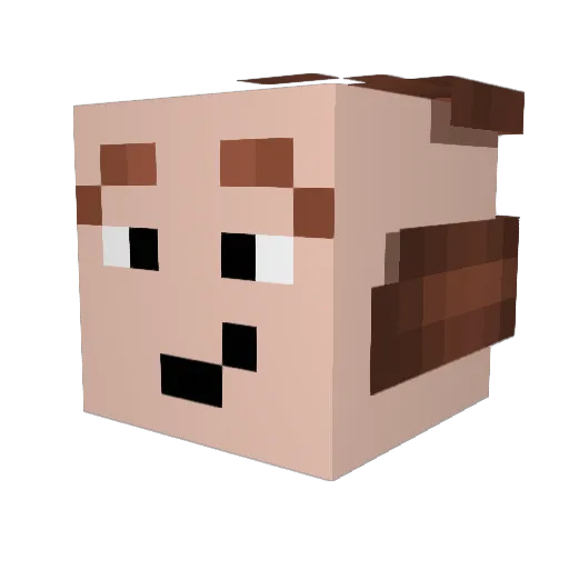 coronamorona Minecraft avatar head, 3D render