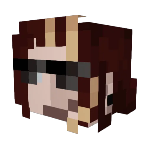corvid_memeware Minecraft avatar head, 3D render