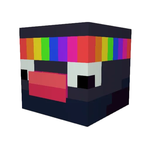 cosmoceratops Minecraft avatar head, 3D render