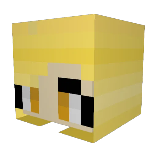 cosplay_etc Minecraft avatar head, 3D render
