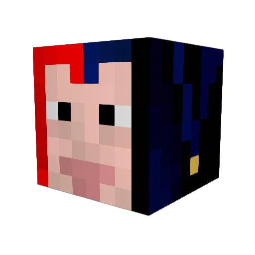 costumer Minecraft avatar head, 3D render