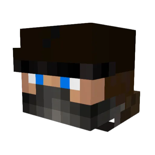 cosvec Minecraft avatar head, 3D render