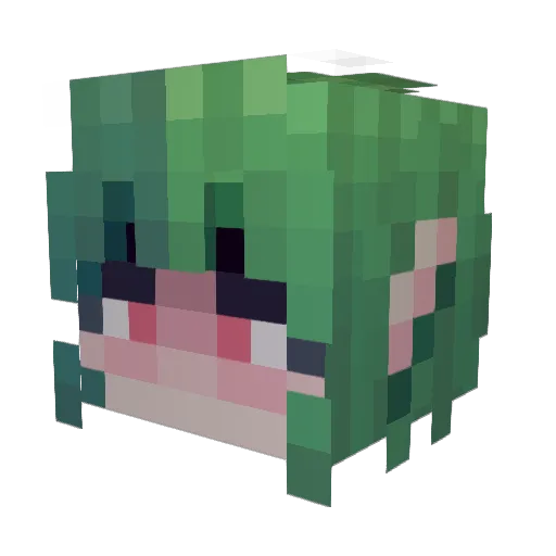 couterfly Minecraft avatar head, 3D render