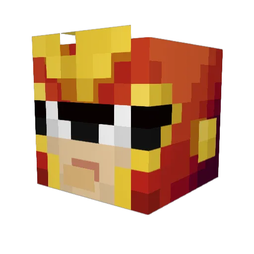 covfefeD Minecraft avatar head, 3D render