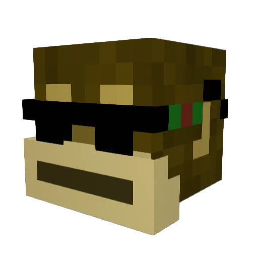 cowabunna Minecraft avatar head, 3D render