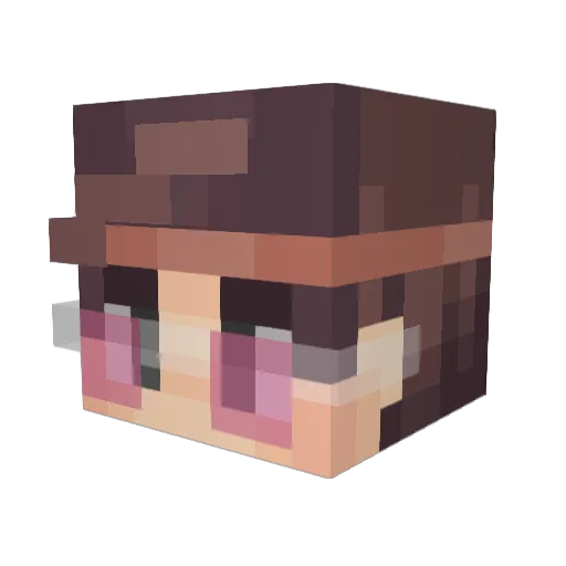 cowboybishi Minecraft avatar head, 3D render