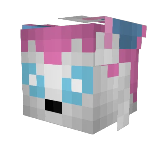 cowlickking Minecraft avatar head, 3D render