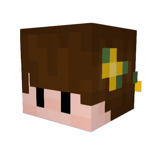 cowplum Minecraft avatar head, 3D render