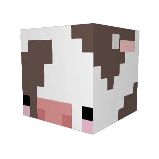 cowtsunami Minecraft avatar head, 3D render