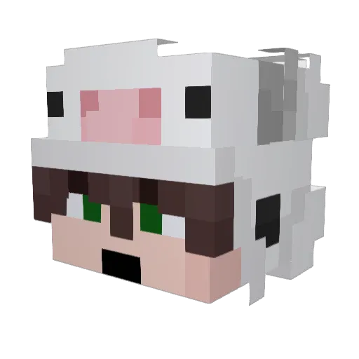 cowushi Minecraft avatar head, 3D render