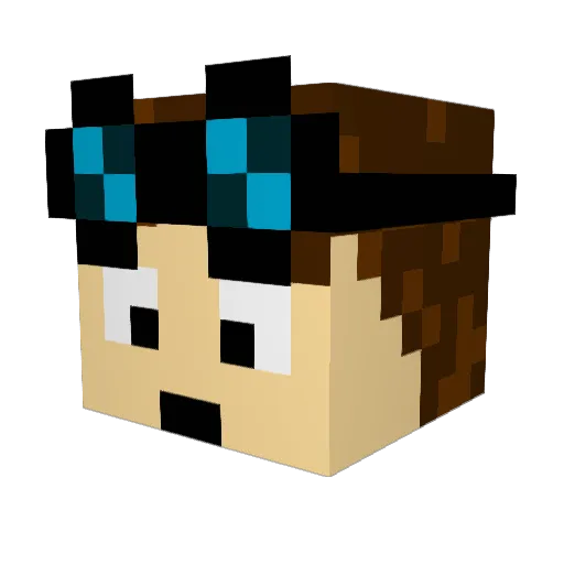 coyotefit Minecraft avatar head, 3D render