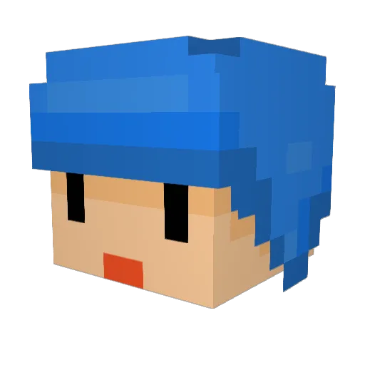 cozycube Minecraft avatar head, 3D render