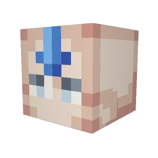 crab_ Minecraft avatar head, 3D render